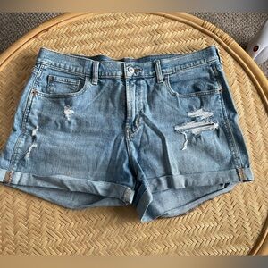 Boyfriend Mid-rise Denim Shorts
